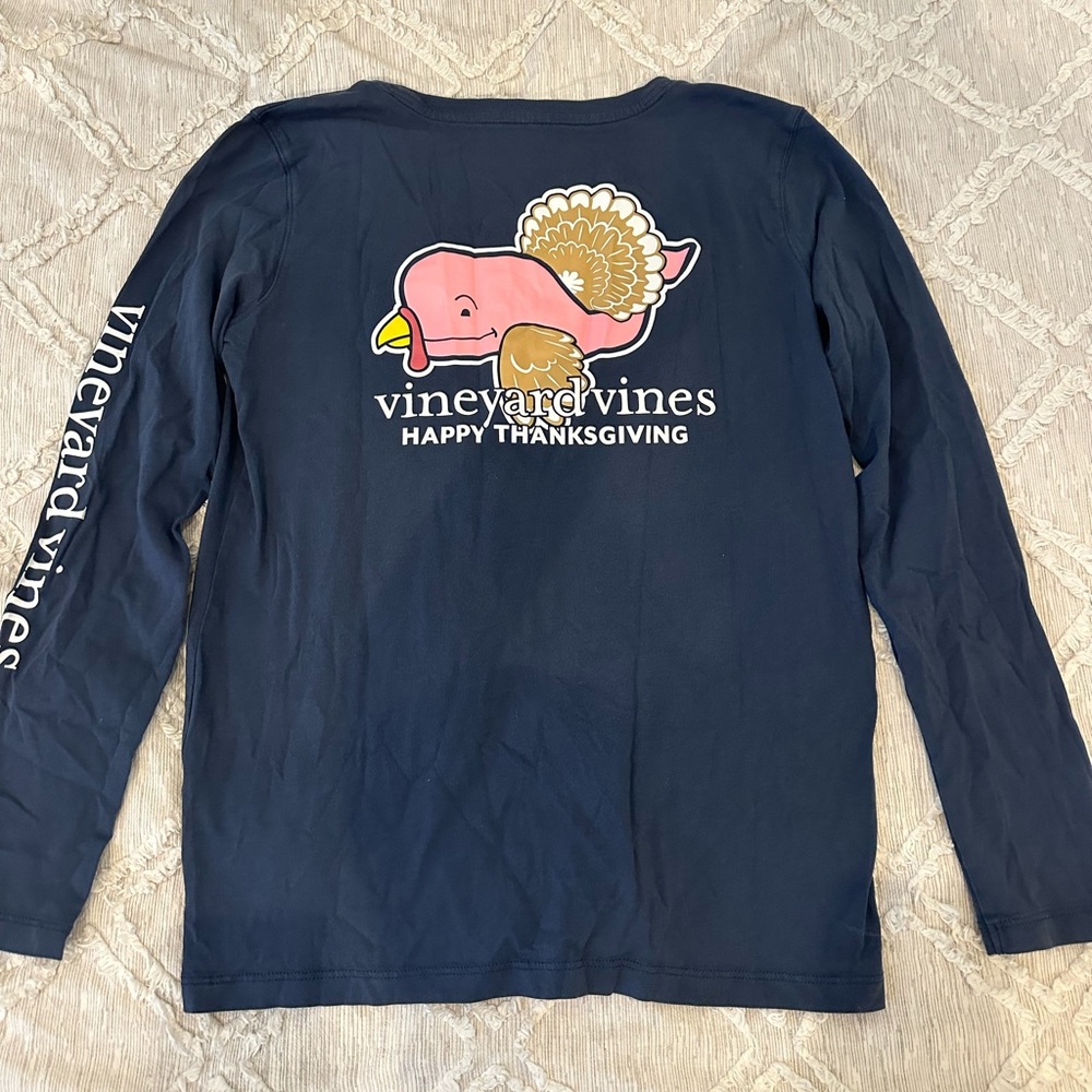 Vineyard Vines Thanksgiving Turkey Whale Long-Sleeve Pocket Tee